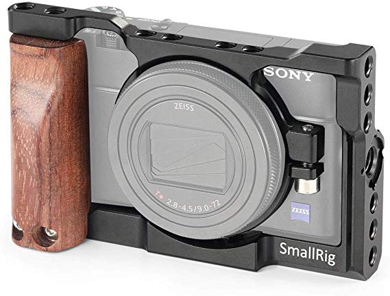 SmallRig Sony RX100 VI 전용 케이지 나무 핸들 장비 NATO 레일 장착 Arri 액세서리 핀 장착 -2225 2225