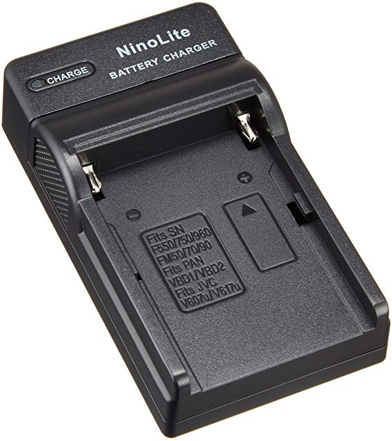 NinoLite USB 형 배터리 충전기 해외 용 교환 플러그 부착 NP-F570 NP-F550 NP-F530 등 대응 충전기