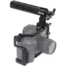 Nitze Panasonic Lumix Gh5 / Gh5s 카메라 전용 케이지 NATO 탑 핸들과 콜드 슈 마운트 포함