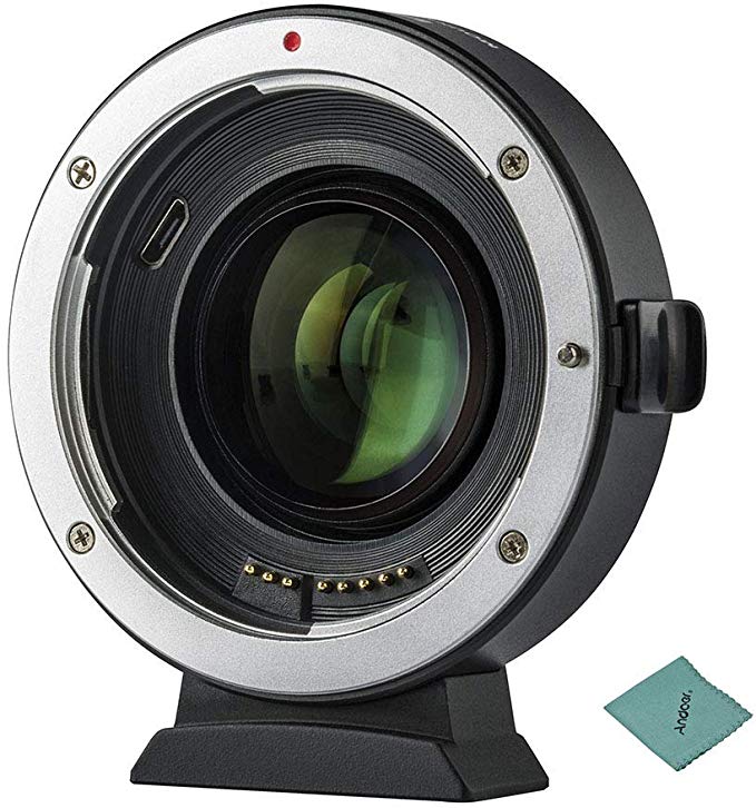 Viltrox EF-EOS M2 렌즈 마운트 어댑터 링 오토 포커스 0.71X 초점 렌스 승수 USB 업그레이드 캐논 EF 시리즈 렌즈 → EOS EF-M 미러리