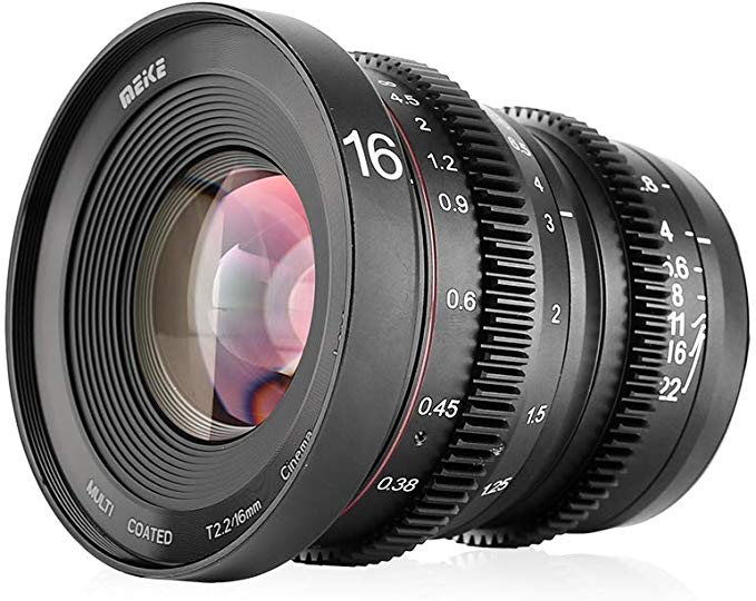 Meike MK 16mm T2.2 Large Aperture Manual Focus Prime Low Distortion Mini Cine Lens Compati