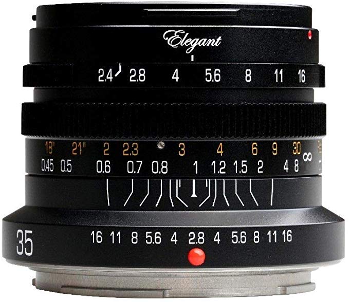 KIPON 키뽄 ELEGANT 35RFBK 35mm / f2.4 for Canon 캐논 EOS R (Black)