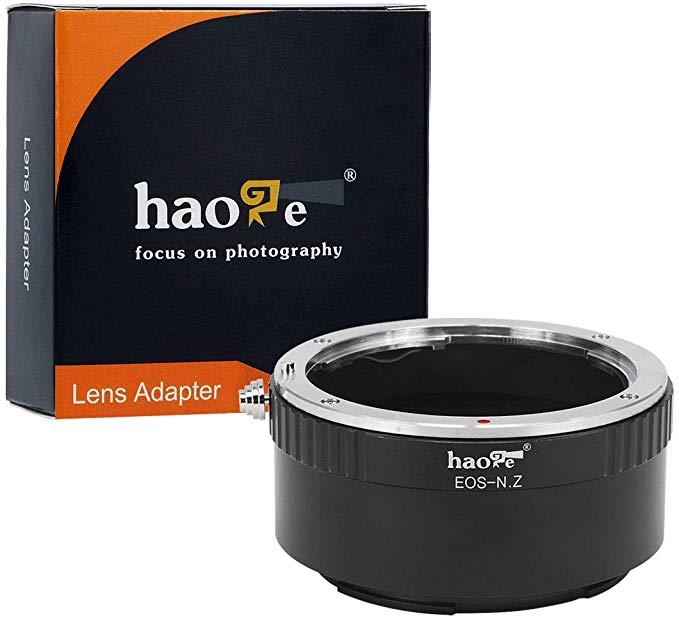 Haoge 수동 렌즈 마운트 어댑터 Canon EOS EF EFS EFS 렌즈 Z6 Z7 등의 Nikon Z 마운트 카메라