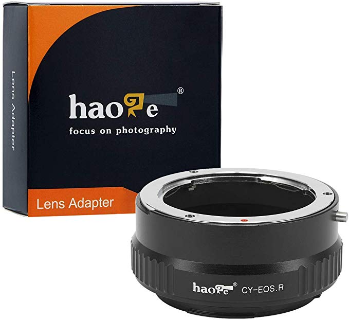 Haoge 수동 렌즈 마운트 어댑터 Contax Yashica C / Y CY 렌즈 Canon EOS R 등의 Canon RF 마운트 카메라