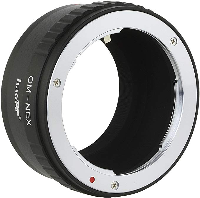 Haoge 렌즈 마운트 어댑터 for Olympus Zuiko OM 마운트 렌즈 to Sony · E 마운트 NEX 카메라 α NEX 등 α NEX, NEX - 