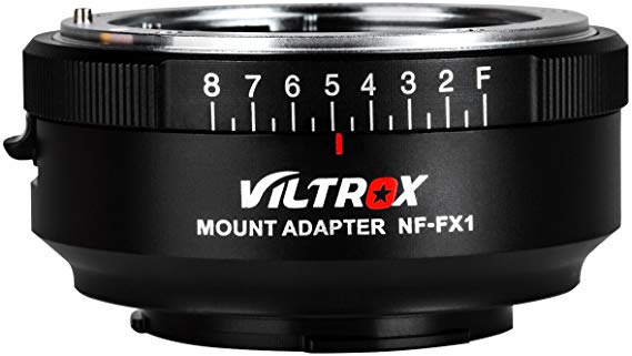 VILTROX 마운트 어댑터 NF-FX1 수동 초점 렌즈 어댑터 16 단 조리개 조절 가능 Nikon G & D 렌즈 → 후지 X 마운트 변환 후지 X 마운트 카