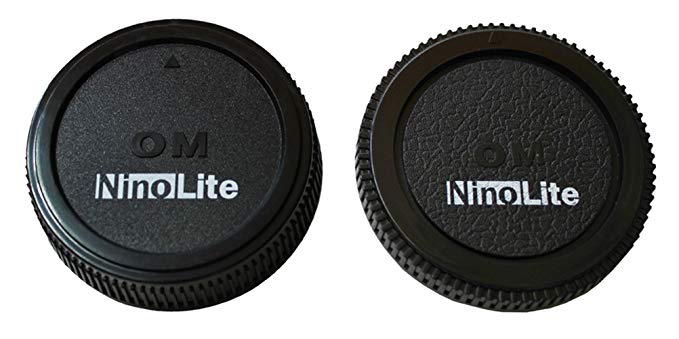 NinoLite 캡 2 개 세트 올림푸스 OM 마운트 렌즈 리어 캡과 카메라 바디 캡