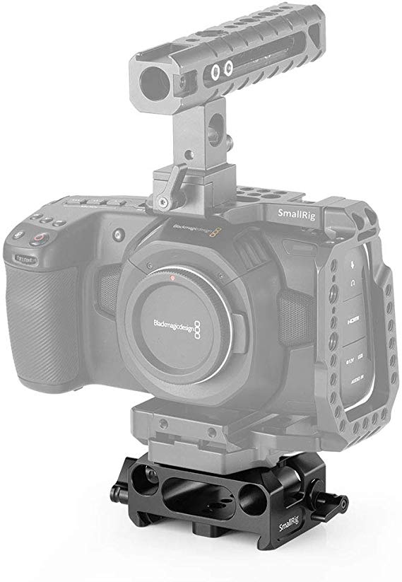 SMALLRIG BMPCC 4K 용베이스 플레이트 15mm 막대 지원 시스템 포함 (SmallRig Cage 2255 호환 만) -2267 2267