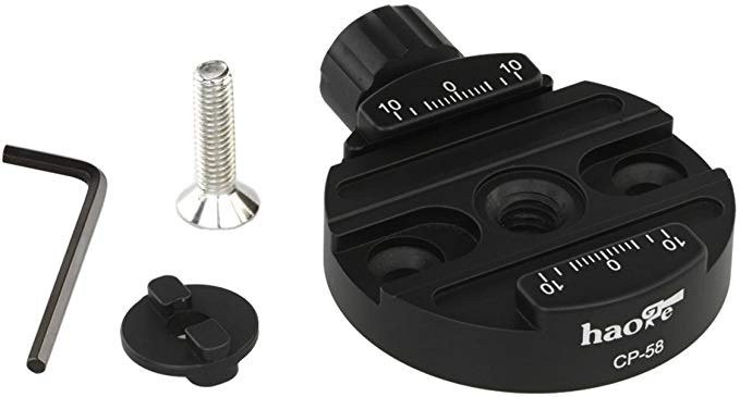 Haoge 콤보 보스 어댑터 with cp-58 58 mm arca-swiss-compatible 빠른 릴리스 클램프 for Manfrotto 삼각대 볼 헤드 클