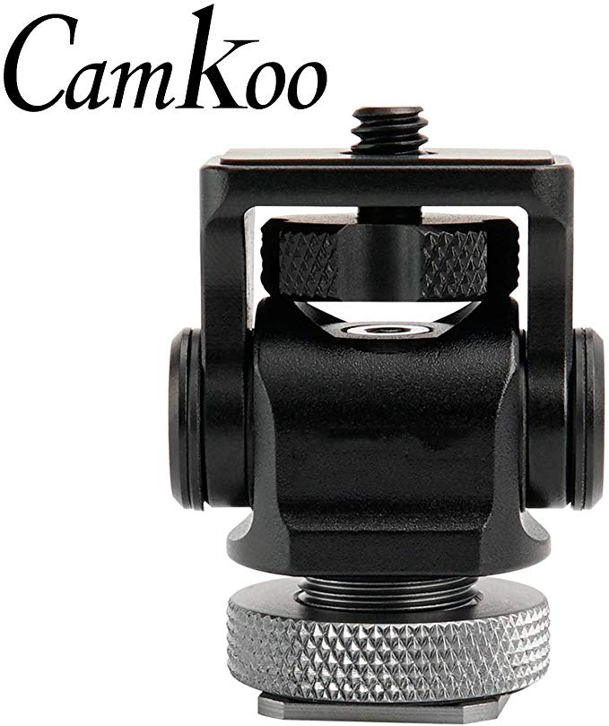 CamKoo 미니 핫슈 어댑터 카메라 모니터 마운트 176도 이상 회전 360도 블로거 원래 장착 DSLR, 스마트 폰, Gopro, 마이크, 비디오 모니터 링 