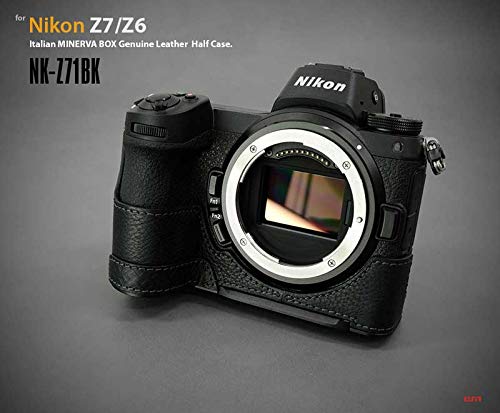 【일본 정규 대리점] LIM 'S Italian MINERVA Genuine Leather Half Case for Nikon Z7 Z6 NK-Z71BK Blac