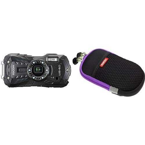 RICOH 방수 디지털 카메라 RICOH WG-60 블랙 방수 14m 충격 방지 1.6m 내한 -10도 RICOH WG-60 BK 03825 & PENTAX 디지