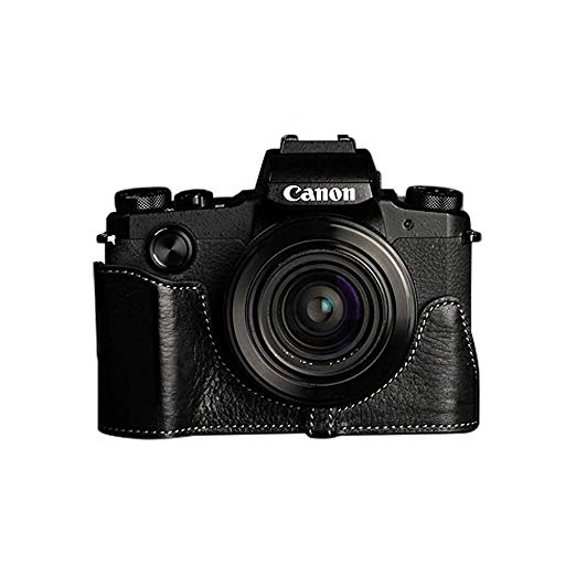 TP Original Canon PowerShot G1 X Mark III 용 바디 하프 케이스 블랙 블랙