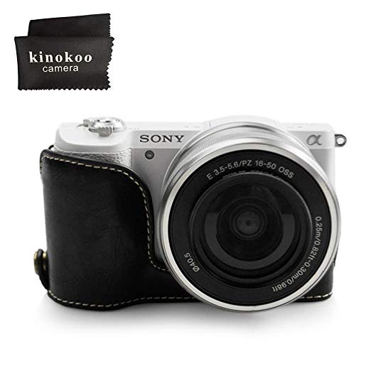 kinokoo SONY α5000 α5100 전용 바디 케이스 카메라 케이스 배터리 교체 수 삼각대 나사 구멍 표식 크로스 포함 (블랙) 블랙