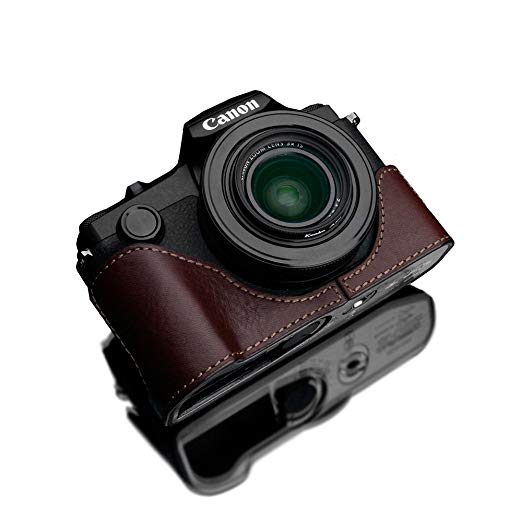 GARIZ Canon PowerShot G1 X Mark III 용 가죽 카메라 케이스 XS-G1XM3BR 브라운 브라운