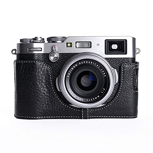 TP Original FUJIFILM X100F 용 바디 하프 케이스 블랙 블랙