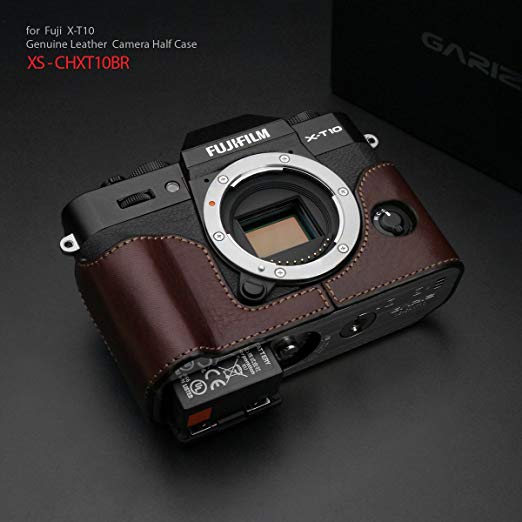 GARIZ FUJIFILM X-T10 용 가죽 카메라 케이스 Gun Shot Ring 부착 XS-CHXT10BR 브라운 브라운