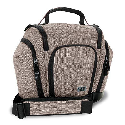 USA Gear 카메라 가방 슬링 첨부 숄더 어깨 걸이 USA Gear Camera Bag with Lens Storage 일안 리플렉스 미러리스 브라운 GRUL