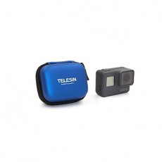 TELESIN 방수 보호 소형 스토리지 케이스 PU 가죽 GoPro hero 6 5 4 3 + 3 2 1 Xiaomi Yi1 (블루) 블루