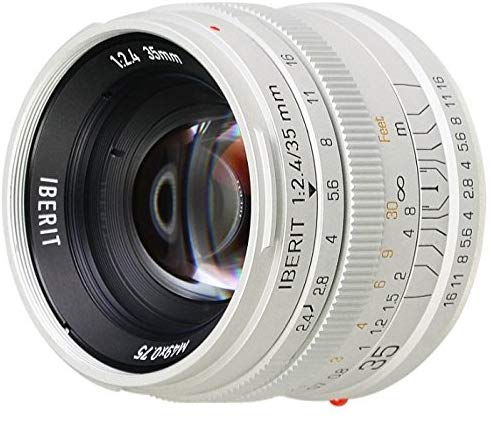 KIPON 단 초점 렌즈 IBERIT (이베릿토) 35mm f / 2.4 렌즈 for Fujifilm X 렌즈 Frosted Silver (무광 실버)