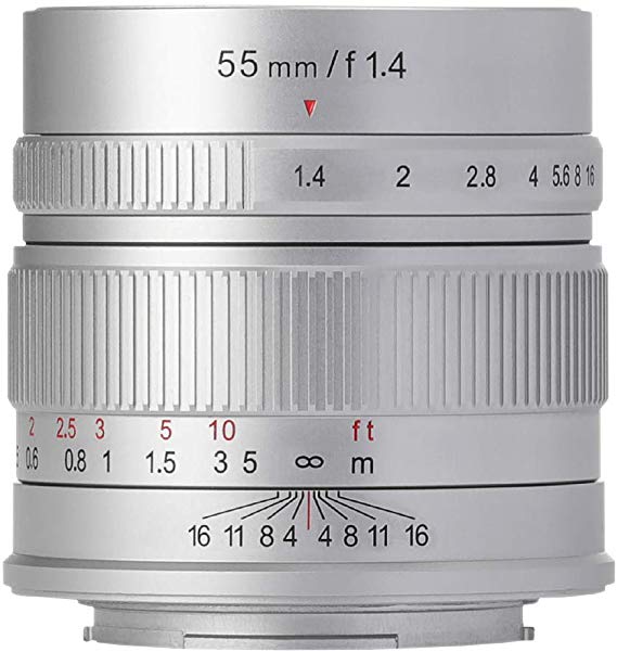 [일본 정품] 일곱 工匠 7artisans 단 초점 렌즈 55mm F1.4 (마이크로 포서 즈 마운트, 실버) 5514M43S 실버