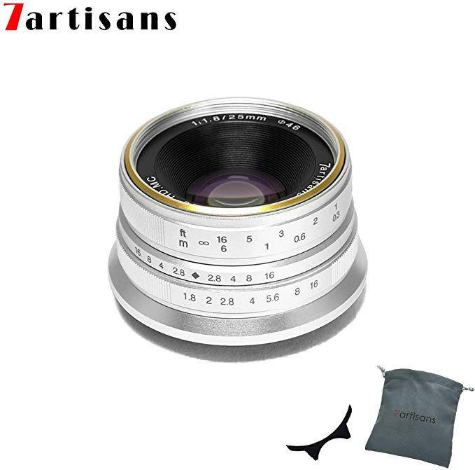 7 장인 25 mm f1.8 APS - C 프레임 수동 포커스 프라임 고정 렌즈 for 컴팩트 미러리스 카메라 Fuji x-a1 x-a10 x-a2 x-a3 a-