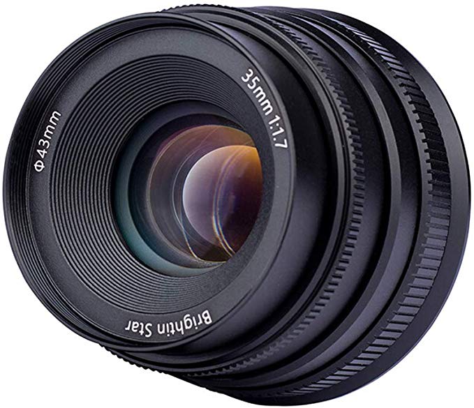 HUABAN 35mm F / 1.7 대구경 수동 초점 미러리스 렌즈 고정 렌즈 마운트 디지털 카메라 APS-C 검은