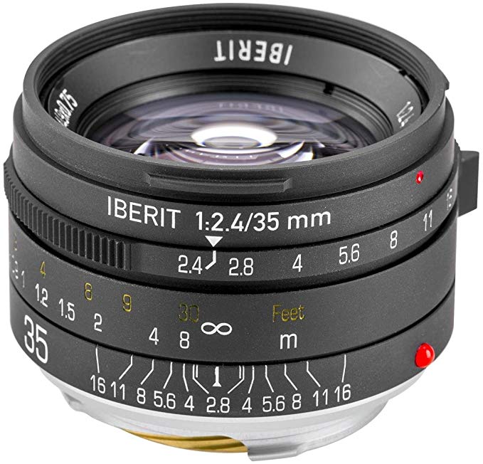 KIPON 단 초점 렌즈 IBERIT (이베릿토) 35mm f / 2.4 렌즈 for LEICA 라이카 M 마운트 Frosted Black (무광 블랙)