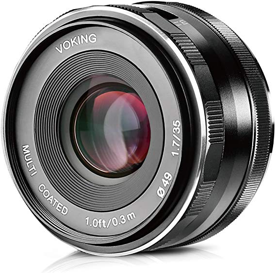 Voking 35mm F1.7 Sony E 마운트 미러리스 APS-C 카메라 용 고정밀 대구경 단 초점 렌즈 (MF) 수동 초점, Sony NEX 3 NEX 3N