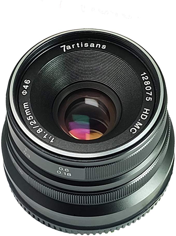 7artisans 25mm F1.8 검정색 수동 초점 렌즈 Panasonic Olympus 적용하는 마이크로 M4 / 3 마운트