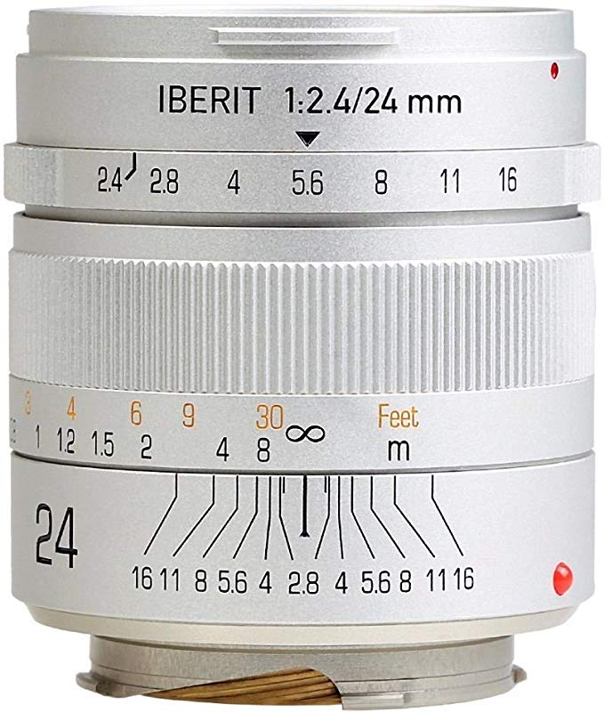 KIPON 단 초점 렌즈 IBERIT (이베릿토) 24mm f / 2.4 렌즈 for Leica M 렌즈 Frosted Silver (무광 실버)