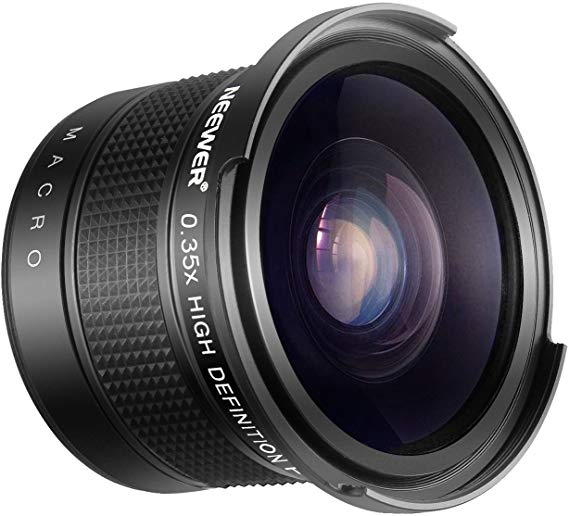 Neewer 55mm 0.35x HD 어안 광각 렌즈 매크로 클로즈업 부분 포함 0.35X