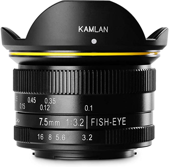 [일본 정품] KAMLAN 렌즈 단 초점 어안 렌즈 7.5mm F3.2 마이크로 포 서드 용 어안 일본 보증 KAM0001