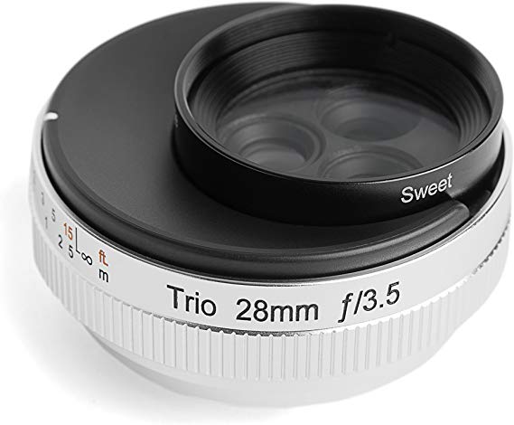 Lensbaby 단 초점 렌즈 Trio 28 28mm F3.5 후지 필름 X 마운트 Sweet / Velvet / twist 전환 식 수동 초점 실버