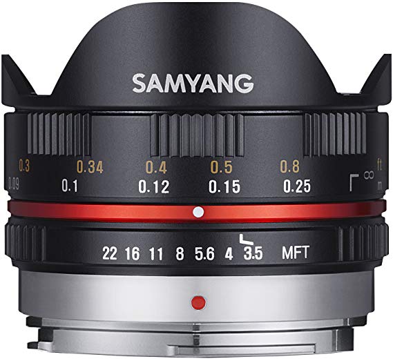 SAMYANG 단 초점 어안 렌즈 7.5mm F3.5 어안 마이크로 포서 즈용 블랙 블랙