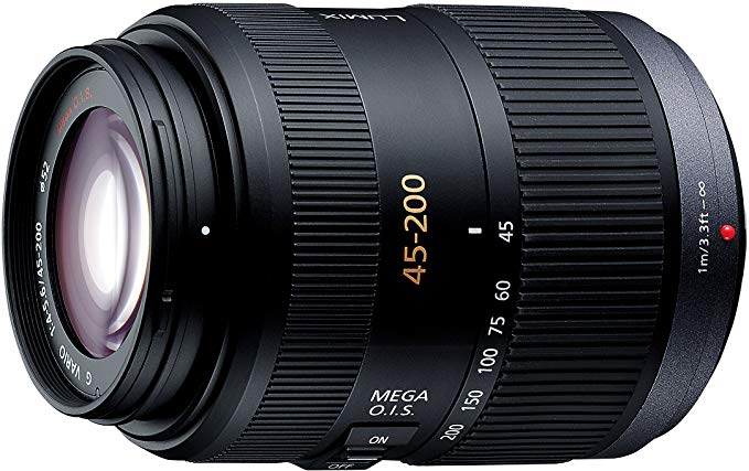 파나소닉 망원 줌 렌즈 마이크로 포서 즈용 루믹스 G VARIO 45-200mm / F4.0-5.6 / MEGA O.I.S. H-FS045200