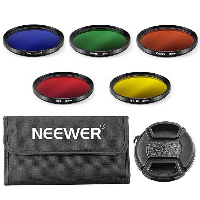 [일본 정품] NEEWER 58mm 컬러 필터 키트 (BLUE + YELLOW + ORANGE + RED + GREEN)