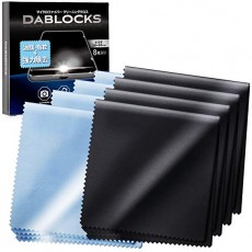 DABLOCKS 클리닝 크로스 안경 닦고 마이크로 화이버 LCD 화면과 카메라 렌즈에 20 × 20cm의 8 개 세트 (블랙 4 장, 하늘색 4 장) 블랙, 라이
