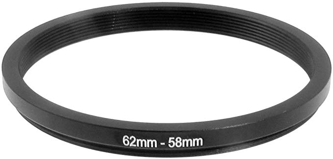 uxcell 스텝 다운 링 렌즈 어댑터 카메라 부품 62mm-58mm 렌즈 필터
