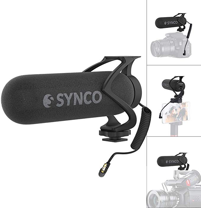 SYNCO- 외부 마이크 - 카메라 마이크 - 콘덴서 마이크 - 녹음 용 단일 지향성 슈퍼 카디오이드 캠코더 / 디지털 카메라 / 스마트 폰 대응 3.5mm 샷건