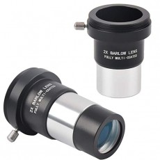 Universal Barlow Lens를 사용하여 1.25 인치 망원경의 접안 렌즈의 배율을 2 배로
