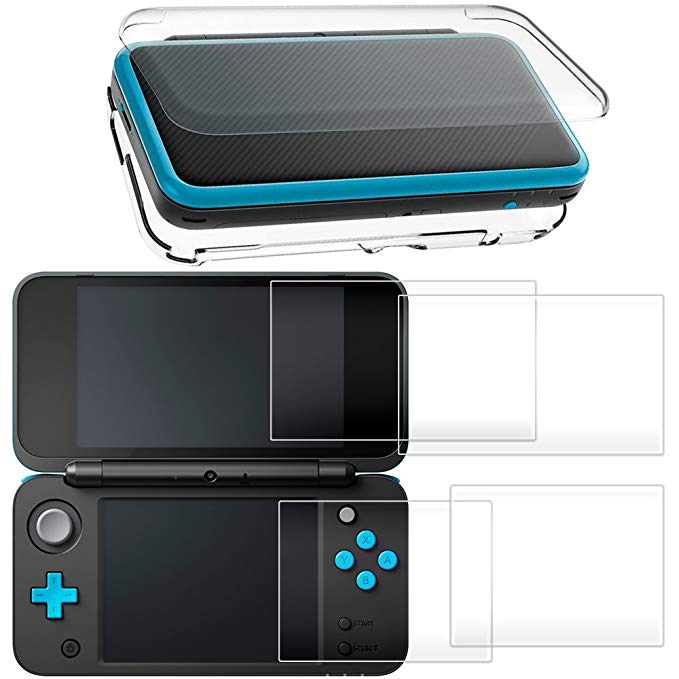 NEW 닌텐도 2DS LL / XL 용 보호 케이스 + 2DSLL 용 보호 필름 AFUNTA NEW Nintendo 2DS LL 용 안티 스크래치 크리스탈 케이스