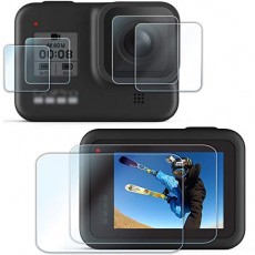 [6 장] FitStill Gopro Hero 8 Black에 적용 강화 유리 필름 세트 안티 스크래치 | 메인 화면 용 2 개 + 서브 화면 용 2 개 + LE