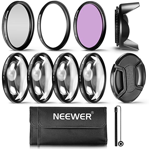 Neewer 55mm 필터 키트 UV / CPL / FLD 클로즈업 (+ 1 / + 2 / + 4 / + 10) 55mm 구경의 렌즈에 대응