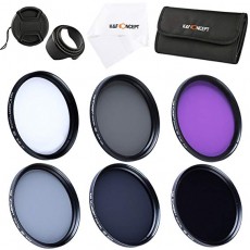 49mm 렌즈 필터 키트 K & F Concept® 필터 키트 (UV + CPL + FLD + ND2 ND4 ND8) 보호 필터 49mm UV 렌즈 보호 및 자외