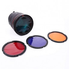 (호토가) FOTGA 10 × 포커스 렌즈 제조 업체 집광기 마운트 조정 F 플래시 LED 라이트 + 4 필터