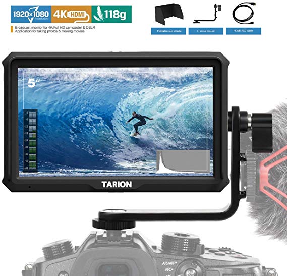 TARION X5 카메라 모니터 5 인치 IPS FHD 400cd / m2 4K HDMI 입출력 통과 경량 외부 모니터 일본어 설정 5 인치