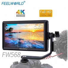 Feelworld FW568 카메라 액정 모니터 5.5 인치 IPS 초박형 1920x1080 HD 온 카메라 비디오 모니터 4K HDMI 신호 출력 SLR 카메라