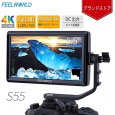 FEELWORLD S55 5.5 인치 카메라 DSLR 필드 모니터 소형 풀 HD 1280x720 IPS 비디오 피킹 포커스 어시스트, 4K HDMI 8.4V DC