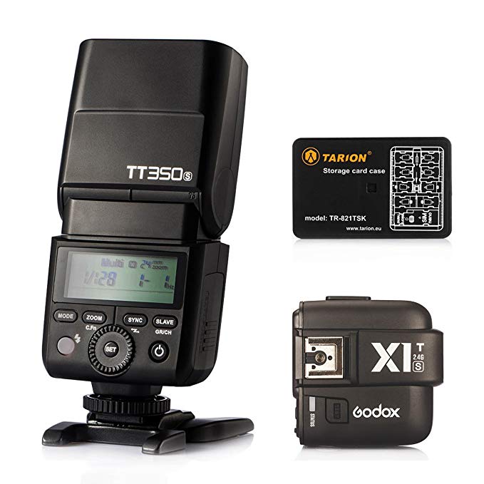 GODOX TT350-S 스피드 라이트 + GODOX X1T-S 트리거 SONY 미러리스 카메라에 대응 카드 케이스
